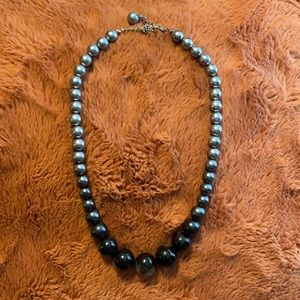 Black and Gray Ombré Faux Pearl Necklace